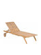 Deckchair Wooden with Cushion Brown 67x33cm.
