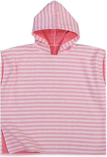 Sweet Line Coral Nef Nef Pink Velour Beach Poncho 60x60