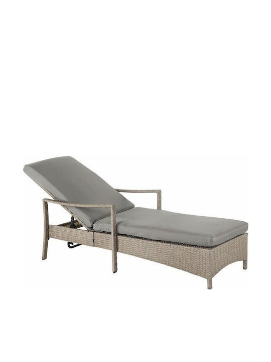 Deckchair Plastic with Cushion Brown 63x31cm.