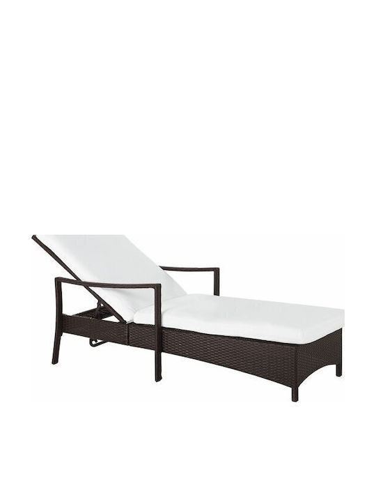 Deckchair Plastic with Cushion Brown 63x31cm.
