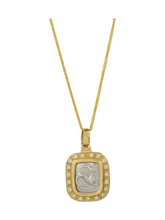 Semn zodiacal din Aur 14K cu Zirconiu