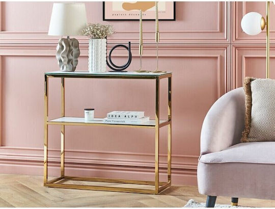 Berwyn 1703 Konsole White Marble, Gold L80xB30xH78cm