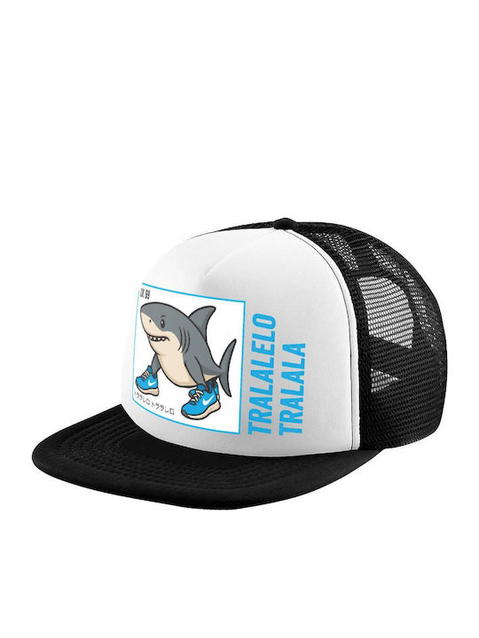 Tralalero Tralala Adult Soft Trucker Hat Mesh Black White Polyester Adults Unisex One Size