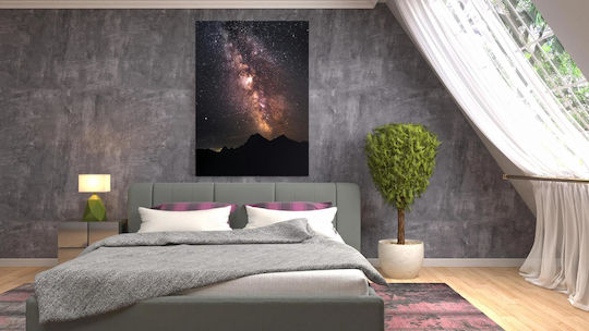Πίνακας Starry Night Sky Over Mountains Έναστρος Νυχτερινός Ουρανός Πάνω Βουνά 70x100