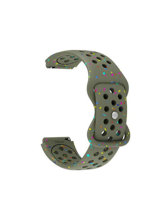 Кайшка Силиконова Colorful Dots Pattern Точки Amazfit Balance 46mm/amazfit Active Edge 46mm/amazfit Falcon Army Зелен