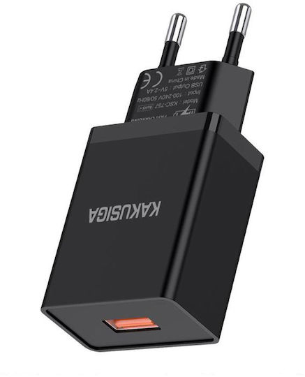 Kakusiga Зарядно без кабел с USB-A порт Черен (KSC-930)