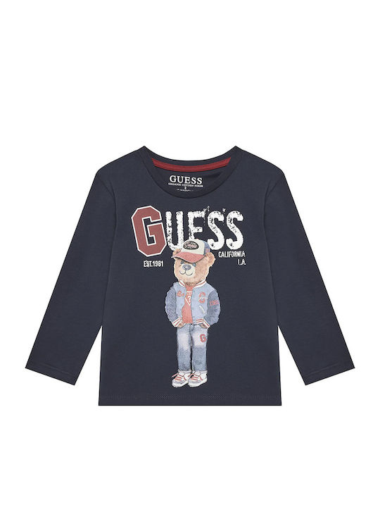 Guess Παιδική Μπλούζα Μακρυμάνικη Smart Blue
