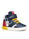 B GISLI Kinder Sneakers Hoch mit Klettverschluss Blau