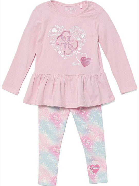 Kids' Set with Leggings Winter 2pcs Cotton Candy Pink
