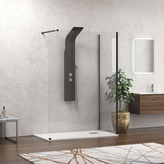 Karag Walkin 4 Kabine für Dusche 110x200cm Klarglas Schwarz