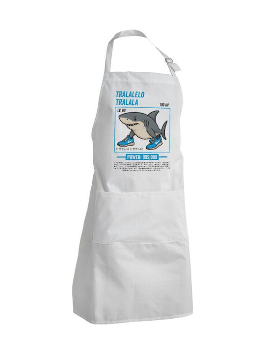 Koupakoupa Tralalero Tralala Ποδιά Κουζίνας Λευκή 22x40cm KP_30874_apron-bbq-adult