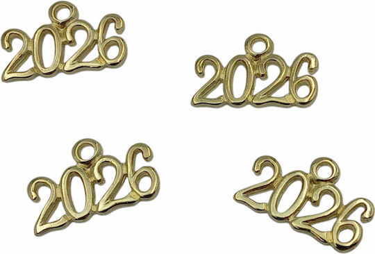 Κρεμαστό Γούρι Χρυσό από Μέταλλο 2026 2.2cm