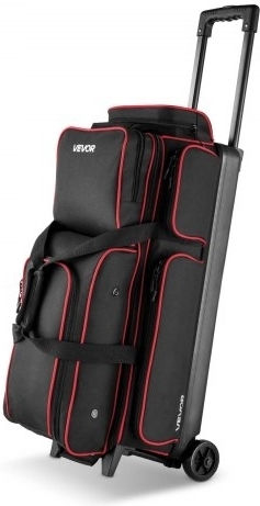 Vevor 3 Ball Bowling Bag Wheels Double Roller Bowling Bag Shoe Compartments