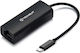Techsuit Ethernet Adapter Netlink Ac20 Type-c Male To Rj45 Lan Port Female 100mbps Abs Black Hub029;ac20