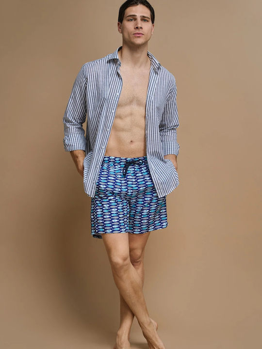 Blue Litore Costum De Baie Bărbatesc Pantaloni Scurți Albastru Blue Litore Costum De Baie Bărbatesc Pantaloni Scurți Albastru