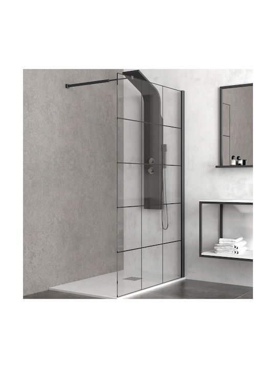 Karag Fixed Side for Shower 90x200cm Black