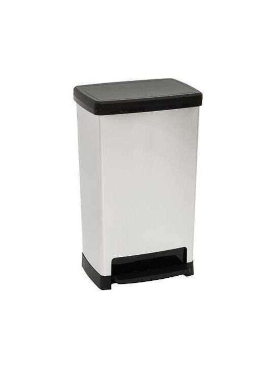 5Five Waste Bin Waste Plastic with Pedal Silver 50lt 1pcs