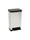 5Five Waste Bin Waste Plastic with Pedal Silver 50lt 1pcs