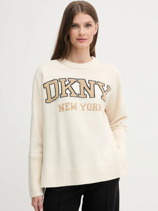DKNY Logo Women's Sweater Beige