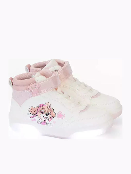 Paw Patrol Kids Sneakers High with Hoop & Loop Closure White
