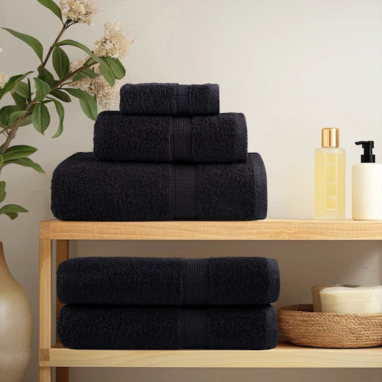 vidaXL Facecloth 15x21cm Black Weight 80gr/m²