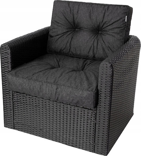 Garden Chair Cushion with Backrest Black