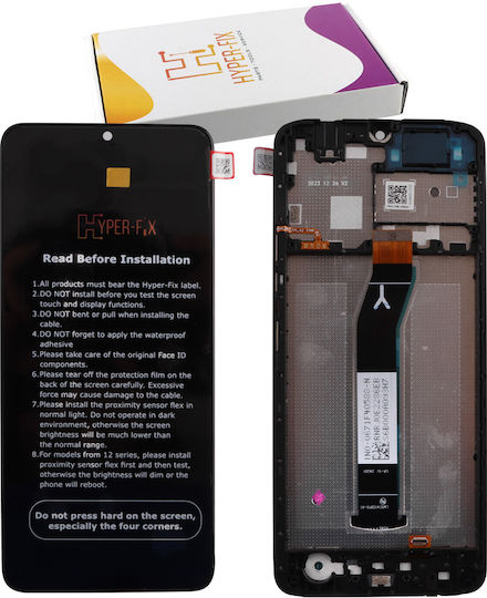 Hyper Fix Οθόνη με Μηχανισμό Αφής και Πλαίσιο για Xiaomi Redmi A3, Poco C61 (Μαύρο)