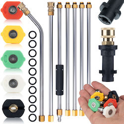 Set of 7 Pressure Washer Extension Lances Including 30° Angled and 5 Nozzles Quick Coupling 1/4” 250 Bar Set of 7 Pressure Washer Extension Lances Including 30° Angled and 5 Nozzles Quick Coupling 1/4” 250 Bar