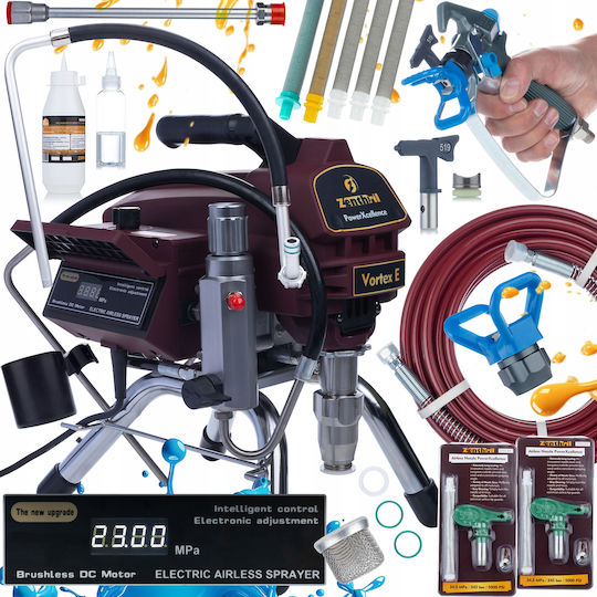 Zenthril Vortex E Електрически Пистолет За Боядисване – 3000W 20MPa 3.5L/мин Powerxcellence Серия Резервен Пистолет За Боядисване