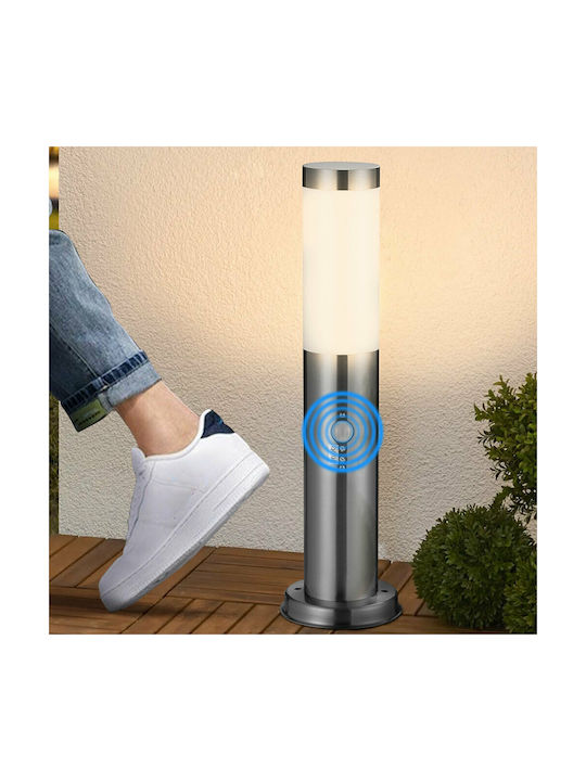 Bakaji Φωτιστικό Κολωνάκι Εξωτερικού Χώρου 40W IP44 για Ντουί E27 Ασημί