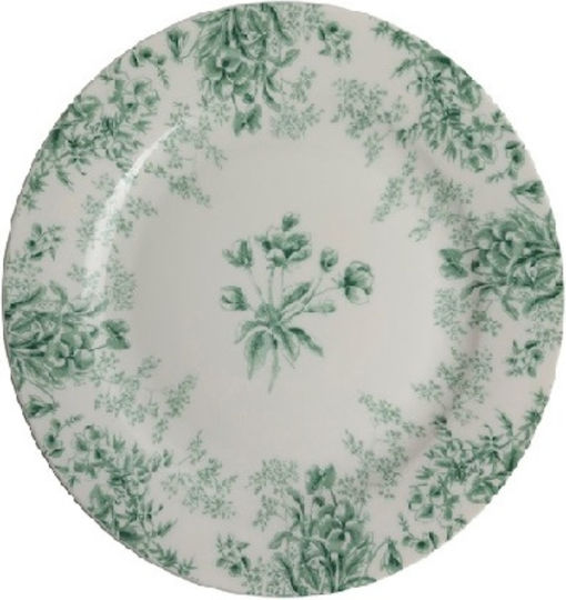 Laura Ashley Shallow Porcelain Green Plate with Diameter 23cm