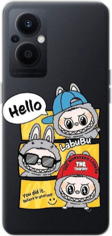 Oppo Reno 7 Lite Labubu3 Transparent Silicone Tpu Θήκη