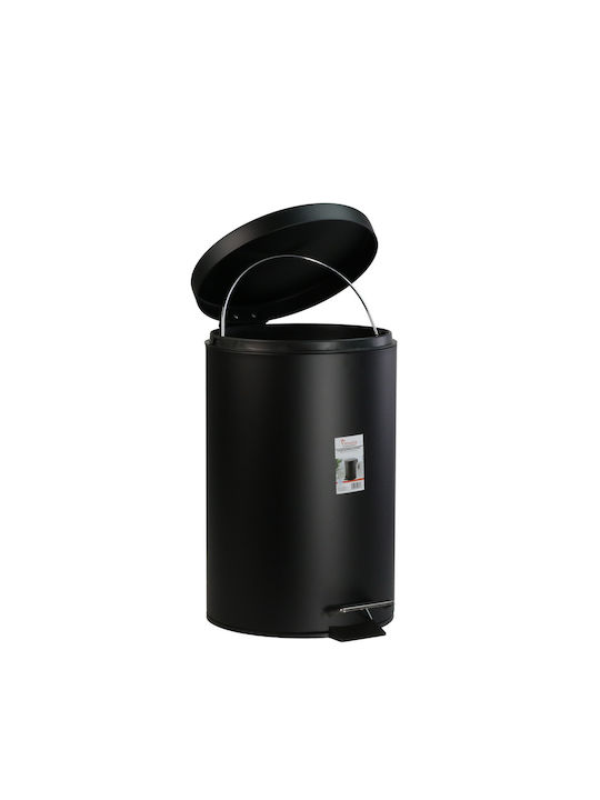 Viosarp Waste Bin Waste Metallic with Pedal Black 20lt 1pcs
