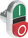 Double Push Button Head Metal Flat Raised Red And Green Industrial Buttons Ø22