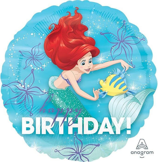 18'' Mermaid Ariel Happy Birthday Balloon