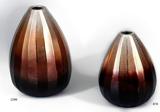 Karvounis Dekorative Metallische Messingvase Φ12,5xH21cm
