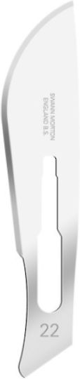 Surgical Blades Stainless Steel Disposable Swann Morton 100 Pieces 22