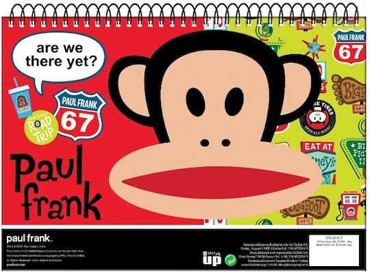 Drawing Pads Bmu Paul Frank A4 30 Sheets Road Trip 376-01417