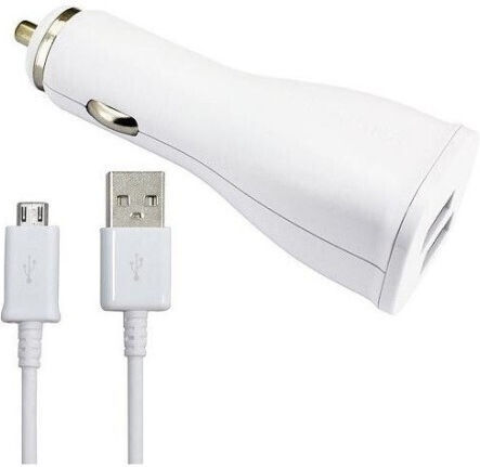 Samsung Auto-Ladegerät mit Anschlüssen: 2xUSB Weiß Farbe
