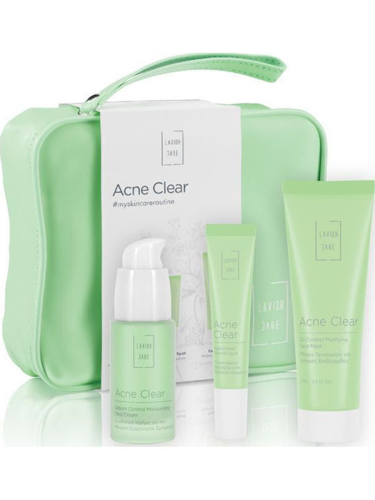 Lavish Care Skin Care Essentials Necessaire Triplet Skin Care Set for Moisturizing & against Acne Acne Clear 4pcs