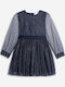 Kinderkleid Langärmelig Tüll Blau