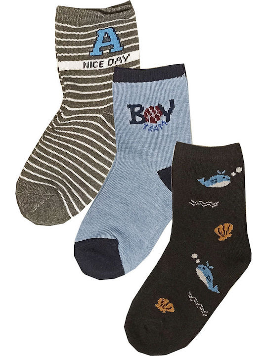 365 Charm Socks Детски чорапи Blue - Gray 3 Чифта