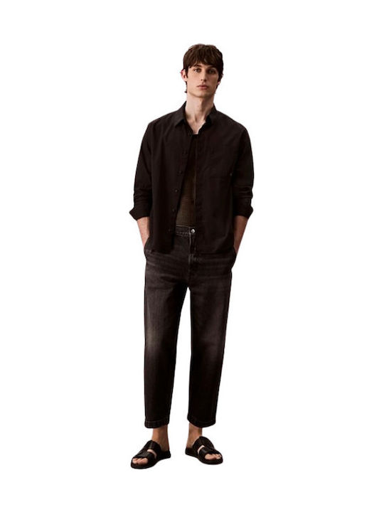 Ανδρικό Παντελόνι Τζιν με Loose Tapered Εφαρμογή Tumbled Black