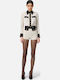 Short Women's Cardigan with Buttons White
