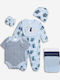 Funky Baby Bodysuit Set Long-Sleeved with Accessories Light Blue 8pcs