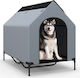 Costway Hundehaus Stoff Außenbereich Gray 64x91x86cm