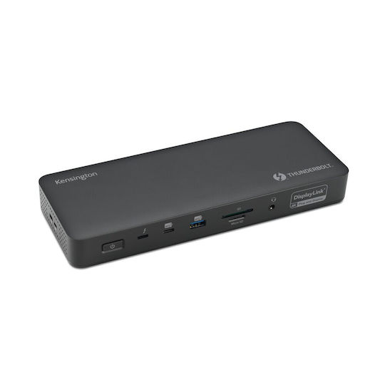 Kensington USB-C Docking Station with HDMI/DisplayPort 4K PD Ethernet and Support for 4 Monitors Black (K35234EU)