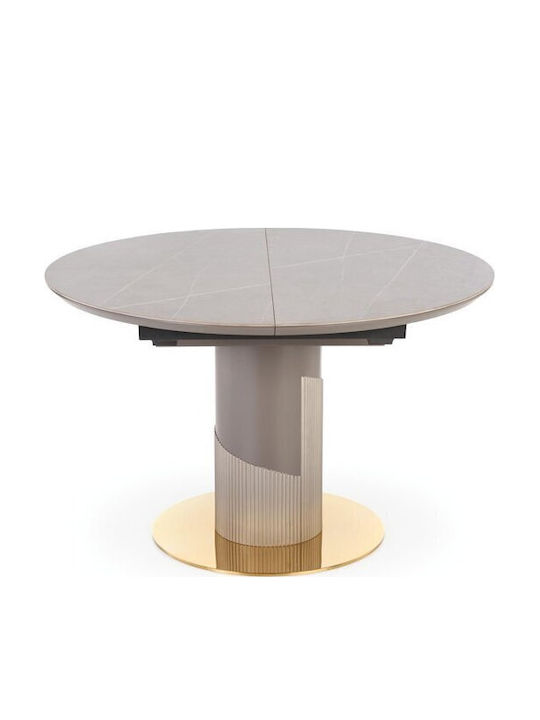 Houston 1533 Round Table Dining Room Grey, Light Grey, Gold 76x76cm