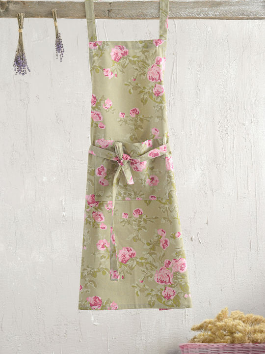 Rythmos Flower Apron Brown 85x60cm