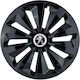 Set 4 Fox Black Wheel Covers R15 Peugeot Car Range